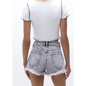 Pacsun Black Gray Acid Wash High Waisted Denim Festival Shorts Size 26